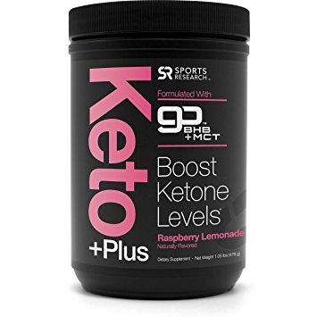 Keto Plus™ MCT Oil   Exogenous Ketones w/ Prebiotic Acacia Fiber ~ Caffeine free energy to kickstart Fat Burning,Performance & Focus ~ Vegan & Keto Friendly, Non-GMO (Raspberry Lemonade)