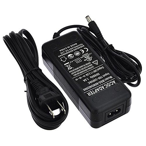 LEDwholesalers 24V 2.5A 60W AC/DC Power Adapter, 5.5x2.5mm DC Plug with Spring Clips, Black, UL-Listed, 3206-24VR2