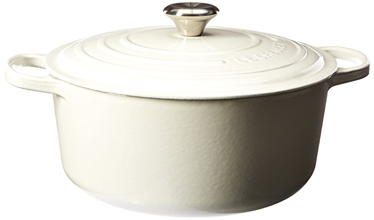 Le Creuset Signature Enameled Cast-Iron 7-1/4-Quart Round French (Dutch) Oven, White