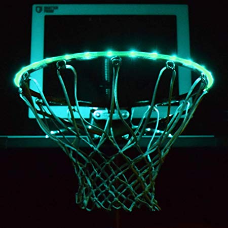GlowCity LED Basketball Hoop Lights – Glow-in-The-Dark Rim Lights Full Size – Super-Bright to Play Longer Outdoors, Ideal for Kids, Adults, Parties and Training