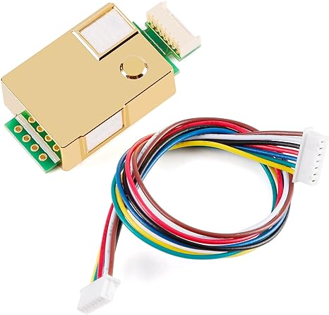 JESSINIE MH-Z19B Infrared Carbon Dioxide Sensor Air Quality Monitoring CO2 Concentration Detection Sensor Module 4.5～5.5VDC 0-10000ppm CO2 Gas Sensor with Terminals Cable