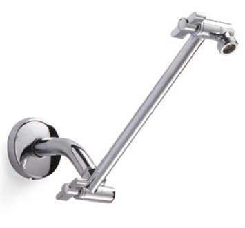 Shower Head Extension Arm, 11" Solid Brass Height/Angle Adjustable for Perfect Position. Teflon Tape Include.1 Yr Warranty!!