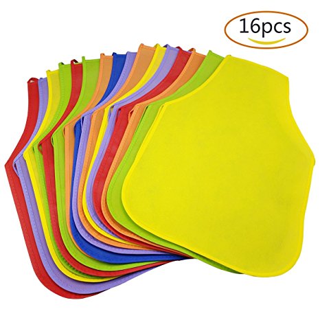16 Pcs Kids Apron,ZICA Children's Artists Fabric Aprons for School,Painting Classroom,Home,Kitchen and Community Even Six Colors