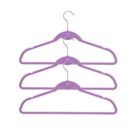 BriaUSA Cascade Hangers Purple Steel Swivel Hooks -Slim, Sturdy Saves You Extra Space - Set of 10