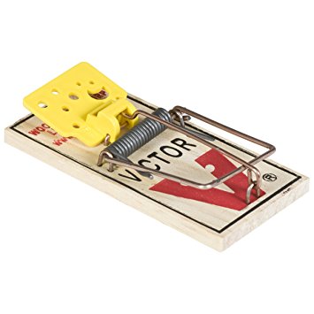 Victor Easy Set Mouse Trap 4 Pack M033 - Wooden Easy Set Mouse Trap - Prebaited