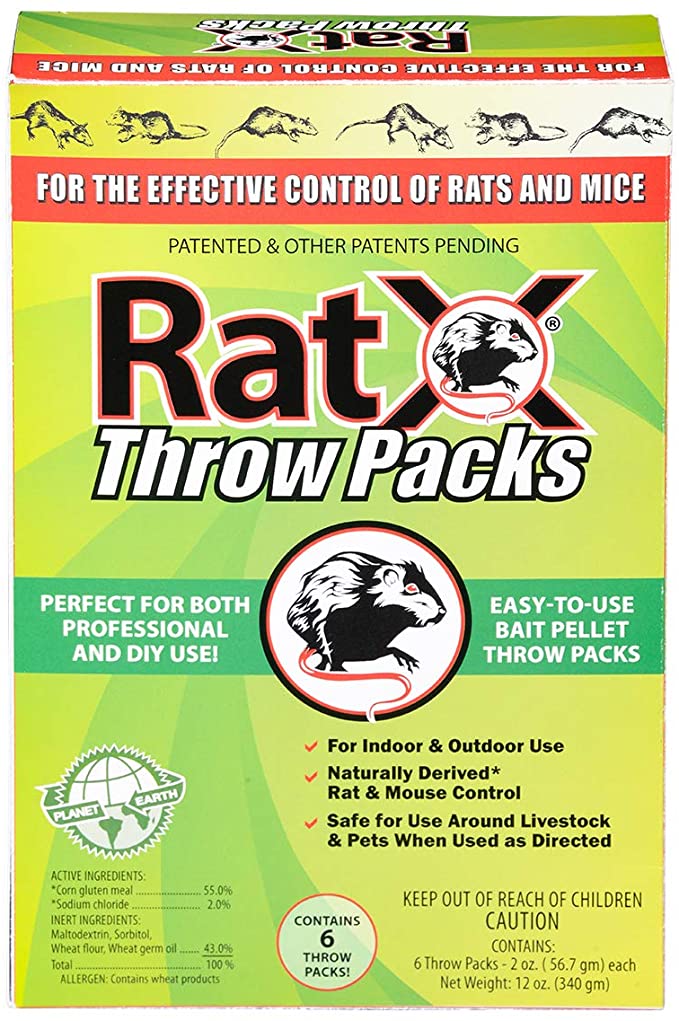 RatX Throw Packs Bait Pellets for Mice and Rats, Pack of 6