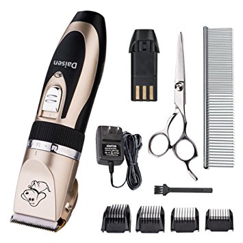 Daisen tech Rechargeable Cordless Professional Home Pet Dogs And Cats Grooming Trimming Clipper Kit