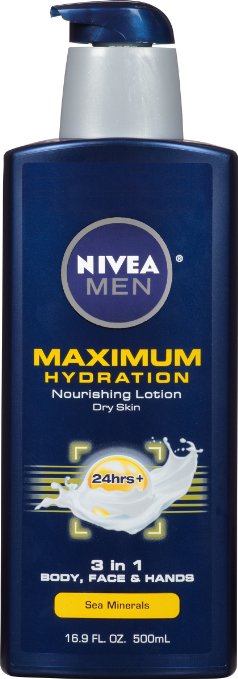 NIVEA Men Maximum Hydration 3 in 1 Nourishing Lotion 16.9 Fluid Ounce