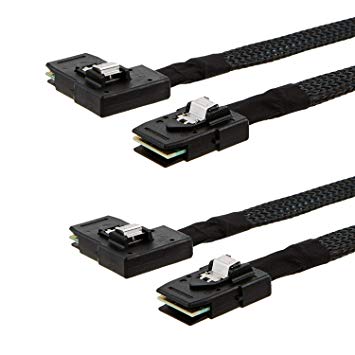 CableCreation 2-Pack Internal Mini SAS(SFF-8087) 36Pin Right Angle Male to Internal Mini SAS (SFF-8087) 36Pin Male Cable, 0.75 Meter