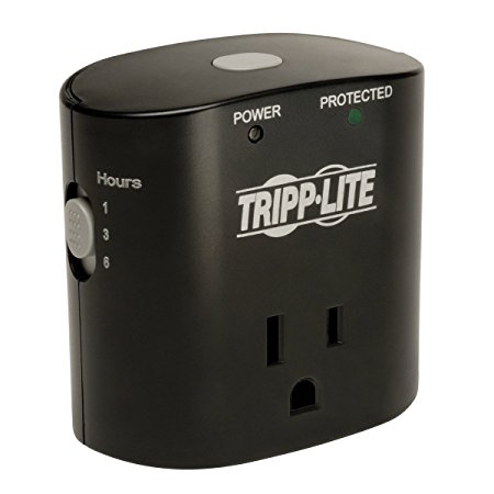 Tripp Lite 1 Outlet Portable Surge Protector/Suppressor with Timer, Wall Mount Direct Plug-in, & $5K INSURANCE (SK10TG)