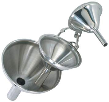 Danesco 1344411 1.75-Inch by 2.25-Inch by 3-Inch Stainless Steel Mini Funnel, Set of 3