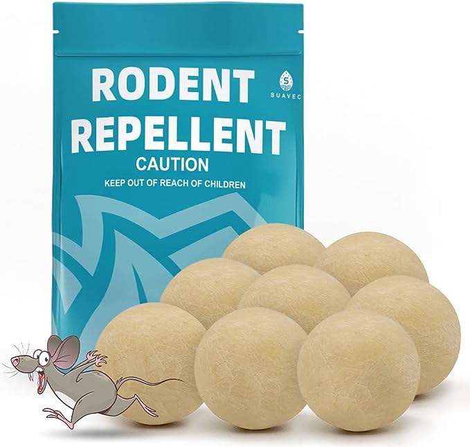 SUAVEC Rodent Repellent, Mice Repellent, Mouse Repellents, Peppermint Oil to Repel Mice and Rats, Rat Repellent for House, RV Rodent Repellant, Mice Away Repellent for Indoors, Rat Deterrent-8 Packs