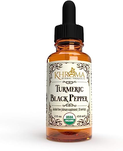Organic Turmeric & Black Pepper - 2 oz Liquid - 30 Maximum Strength Servings - Khroma Herbal Products