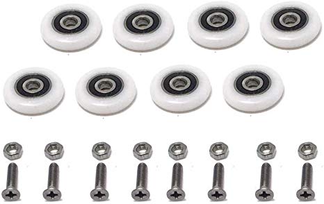 8PCS x Shower Door Rollers,Roller diameter 19 mm, For the Bathroom Pan Glass Sliding Door Pulleys/Runners/Wheels,Strong Load-bearing Capacity, Ultra-quiet,CY105-LS-8PCS