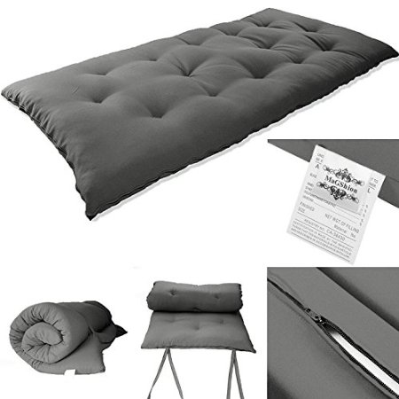 3" Single Size(3"x27"x80") Tatami Floor Mat- Japanese Bed, Rolling Bed, Thai Massage Bed, Mattresses (Dark Gray)