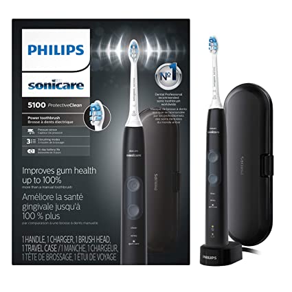 Philips Sonicare HX6850/60 ProtectiveClean 5100 Rechargeable Electric Toothbrush, Black