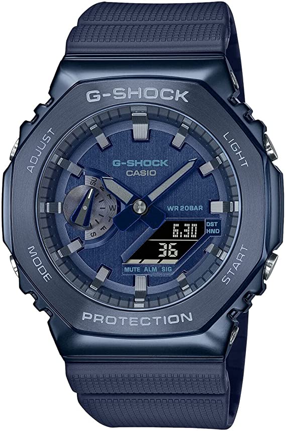 Casio Men's Analogue-Digital Quartz Watch with Plastic Strap GM-2100N-2AER, Blue, GM-2100N-2AER