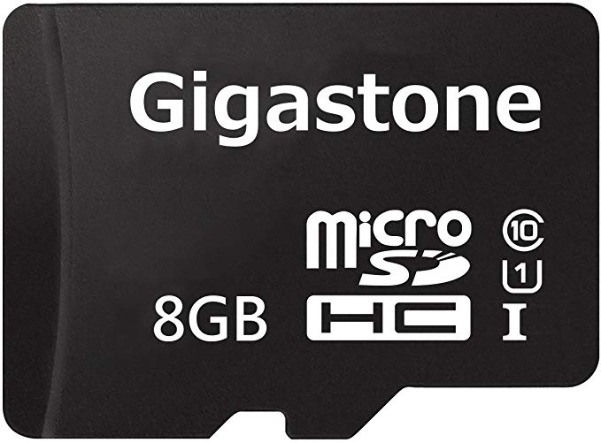 Gigastone 8GB Micro SD Card U1 Memory & SD Card Adapter [MicroSD for Samsung Galaxy Android Phone, Tablet, DSLR, GoPro Camera, Drone, PC]
