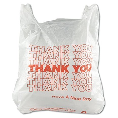 Inteplast uHxFn 12.5 Mic Thickness Thank You Bag, 3600 Count