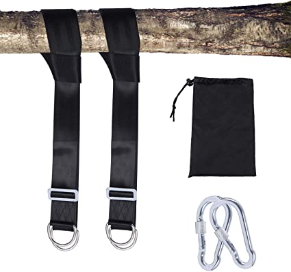 RedSwing Tree Swing Strap, Adjustable 12Ft Tree Swing Hanging Kit (Set of 2), Swing Straps with 2 Heavy Duty Stainless Steel Carabiners and Carry Bag, Holds 2000Lbs, Perfect for Tree Swing, Hammocks