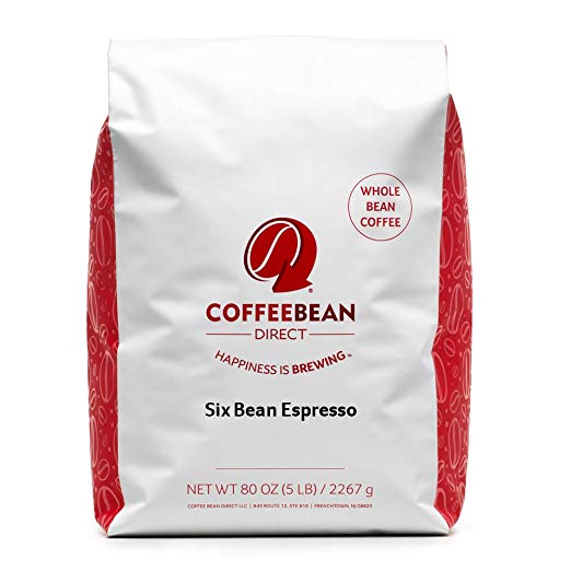 Six Bean Espresso, Whole Bean Coffee, 5-Pound Bag