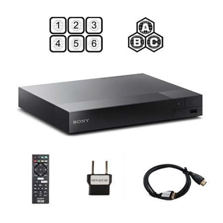 Sony BDP-S1500 Multi Region Blu-ray DVD, Region Free Player 110-240 volts, HDMI Cable & Dynastar Plug Adapter Package Smart / Region Free