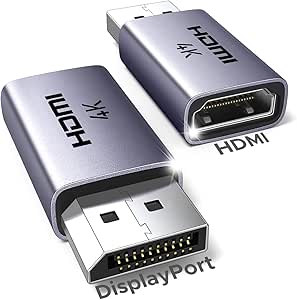 UGREEN 2-Pack 4K DisplayPort to HDMI Adapter Unidirectional DP Male to HDMI Female Converter Aluminum Display Port 1.2 to HDMI 2.0 Adapter Compatible with Desktop, Laptop, Monitor, HDTV, AMD, NVIDIA