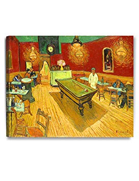 DecorArts - The Night Cafe in the Place Lamartine in Arles, by Vincent Van Gogh. The Classic Arts Reproduction. Art Giclee Print On Canvas, Stretched Canvas Gallery Wrapped. 30x24"