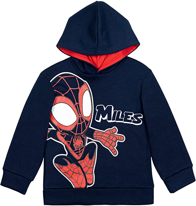 Marvel Spidey and His Amazing Friends Boys Fleece Pullover Hoodie: Spidey Miles