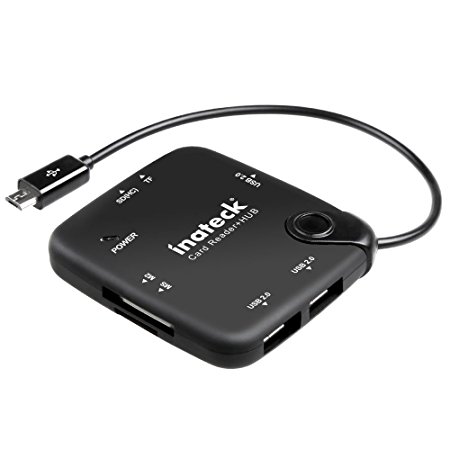 [SD TF MS M2 Card Reader HUB] Inateck Multi-in-1 OTG Adapter, TF SDHC Card Reader, 3x USB 2.0 Compact OTG Hub, Compatible with Smartphone and Tablets PC New Google Nexus 7 2013 10 Nexus 5 Samsung Galaxy Note 3 S4 S3 S2