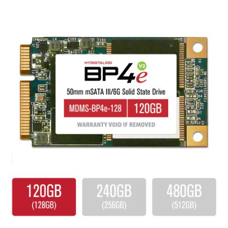 MyDigitalSSD 120GB (128GB) Bullet Proof 4 Eco (BP4e V2) 50mm SATA III (6G) mSATA SSD Solid State Drive - MDMS-BP4e-128