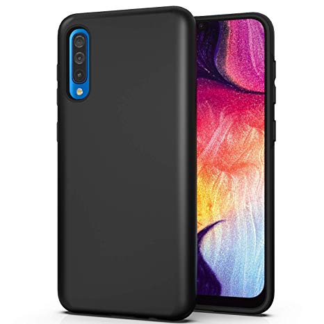 LUCKYCAT Samsung Galaxy A50 Case,Galaxy A50 Case, Impact Resistant Protective Anti-Scratch Anti-Fingerprint Shockproof Rugged Cover for Samsung A50 SM-A505 6.4 Inch(2019 Version)-Black