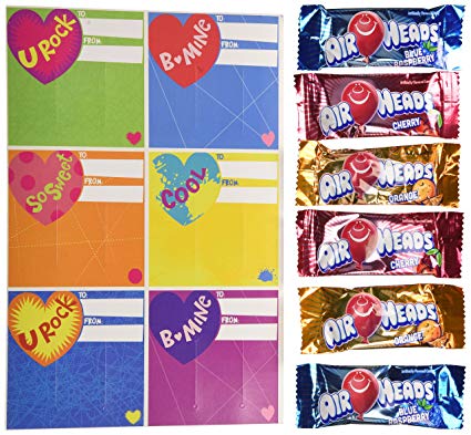 HAPPY VALENTINES DAY AIRHEADS -28 MINI BARS AND CARDS 11.26 OZ