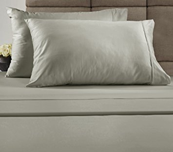 Chateau Home Collection 300 Thread Count Combed Cotton Full Sheet Set with Pillow Cases, Silver