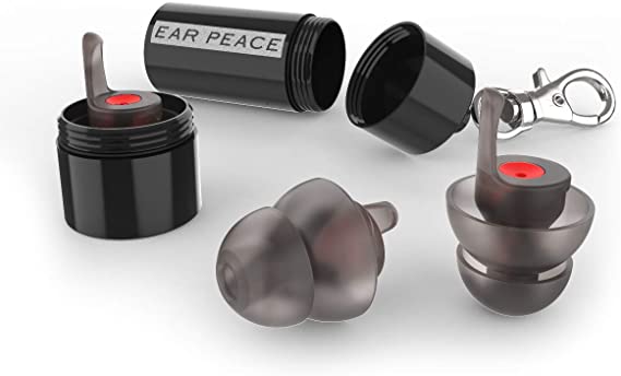 EarPeace Motorcycle Ear Plugs - Noise Reduction and High Fidelity Hearing Protection for Motorsports (Regular, Black Case)