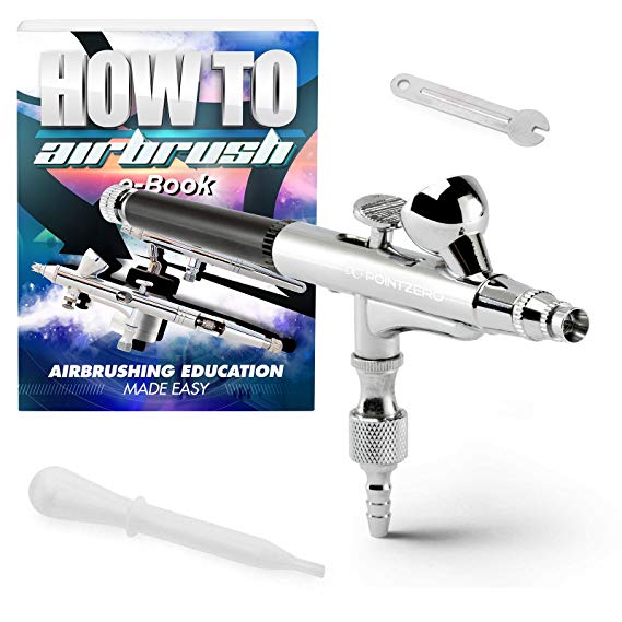 PointZero Dual-Action 2cc Gravity-Feed Airbrush Set - .2mm Nozzle