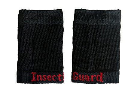 InsectGuard - Permethrin Treated Tick & Mosquitoes Insect Repellent 4” Long Pair of Sleeves/Gaiters (Black) One Size Fits All Up To Adult Large