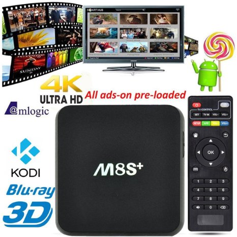 Makibes M8S Plus M8S  Amlogic S812 Quad Core KODI TV Box 2G RAM 8G ROM Fully loaded Add-ons and Newest KODI Bluetooth 4.0 Dual Band Wifi 2.4G/5G Gigabit 1000M LAN Enternet REALMEDIA Streaming Media Player