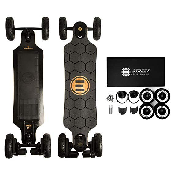 Evolve Skateboards – Bamboo GTX Series Electric Skateboard (26 MPH Top Speed / 31 Mile Range) – Street, All-Terrain, 2in1 Models