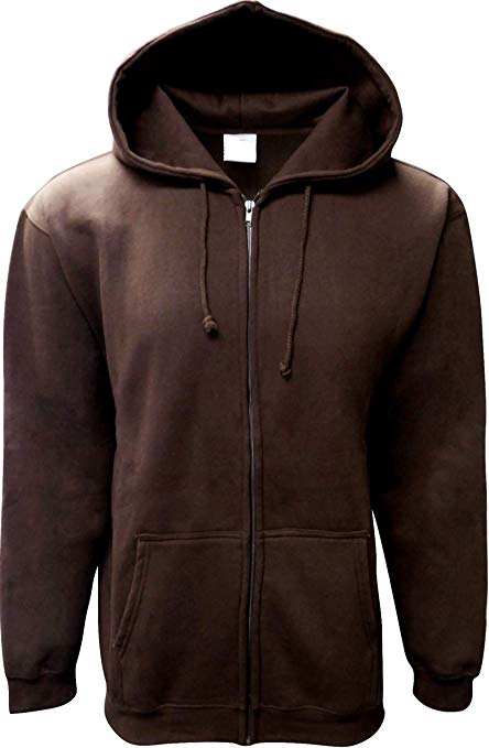 SPECIEN Men's Adult Hooded Full Covered Zipper Fleece Sweatshirt Jacket