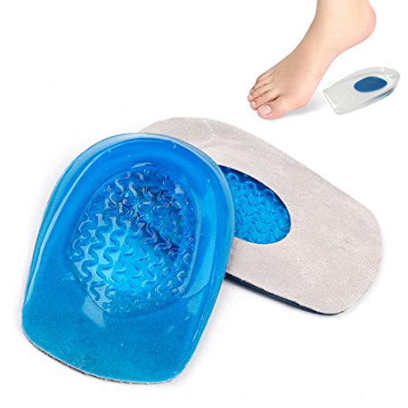 Silicone Gel Heel Cups Foot Support Cushion for Bone Spurs Pain Relief