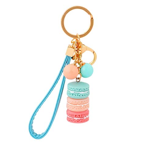 Song Qing Macaron Cake Dessert Candy Beads Keychain Bag Pendant Key Ring Keyfob