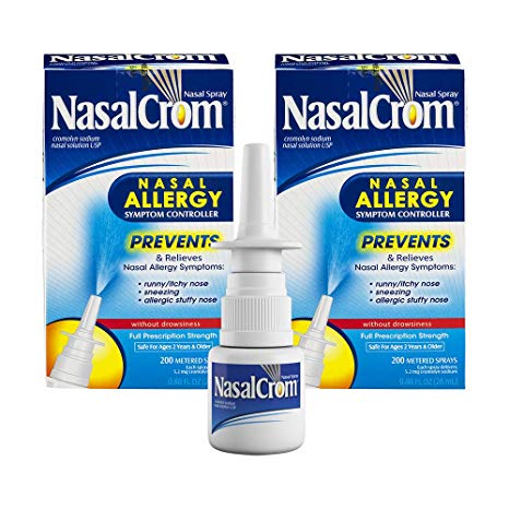 NasalCrom Nasal Allergy Symptom Controller | 200 Metered Sprays | .88 fl oz | Pack of 2