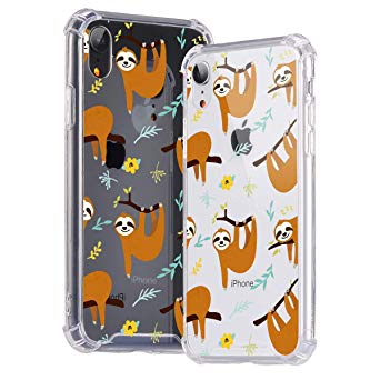 idocolors Cute Shockproof Case for iPhone 6s / 6 Hard Plastic Back   TPU Soft Bumper with Air Cushion Protective Slim Clear Pattern Cover Animal Cartoon Phonecase - Kawaii Sloth 2