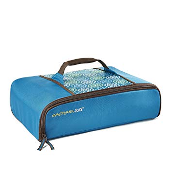 Rachael Ray Universal Thermal Carrier, Fits 9"X13" Baking Dishes, Insulated Casserole Carrier for Hot and Cold Transport, Marine Blue Floral Medallion