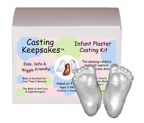 Luna Bean Infant Plaster Statue Casting Keepsake Kit - Cast Baby Hand & Foot (Pearl)