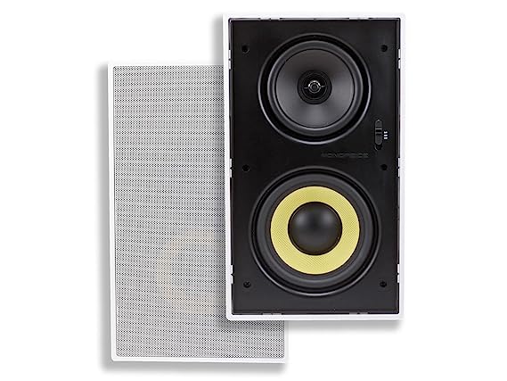 6-1/2 Inches Dual Woofer- Micro Flange In-Wall Speaker (Pair)