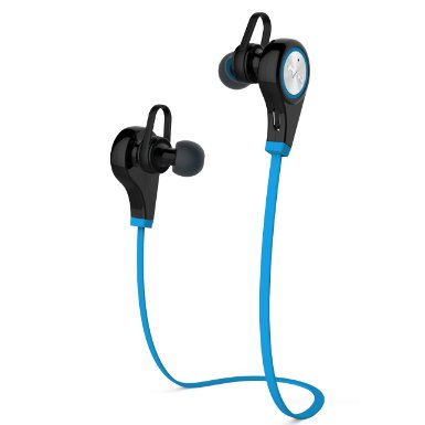 Bluetooth Headphones Leyic Stereo Wireless Earbuds Sport Running Gym Exercise Sweatproof Noise-Cancelling Earphones WMicrophone for iPhone 6 6 Plus and Android blue