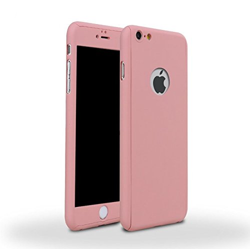 iPhone 6/6s Full Body Hard Case-Aurora Pink Front and Back Cover with Tempered Glass Screen Protector for iPhone 6/6s 4.7 Inch