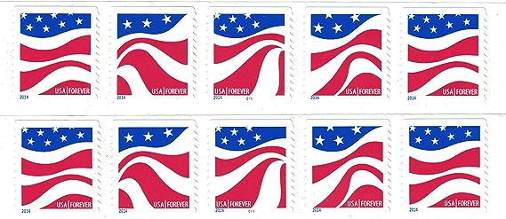 USPS Red White and Blue Forever Stamps - 100 Stamps